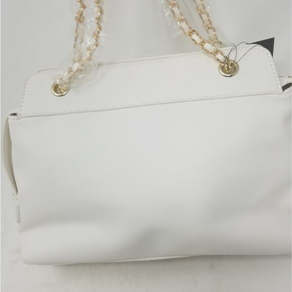 Badgley Mischka NEW White Vegan Purse Lightweight Zipper Closure Women's NWT - Picture 5 of 15